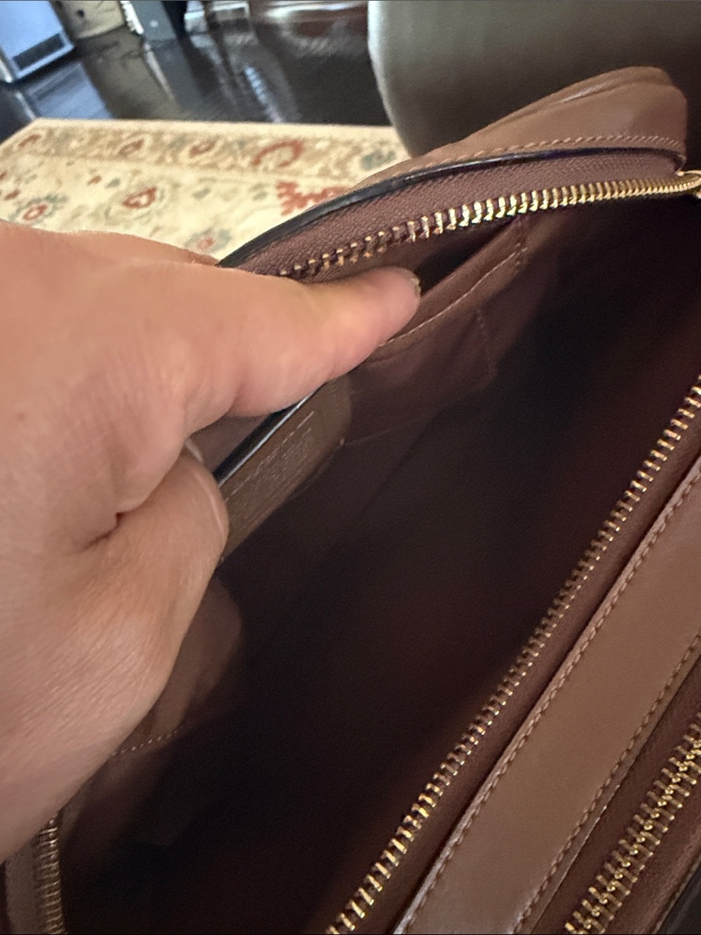 Coach Brown Signature Canvas Crossbody with Leather Trim - Picture 10 of 15